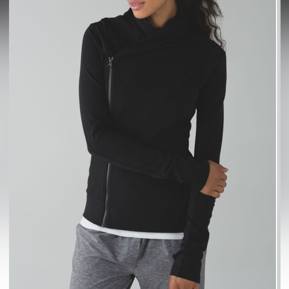Lululemon Black Bhakti Yoga Jacket Double Zipper | Size 6